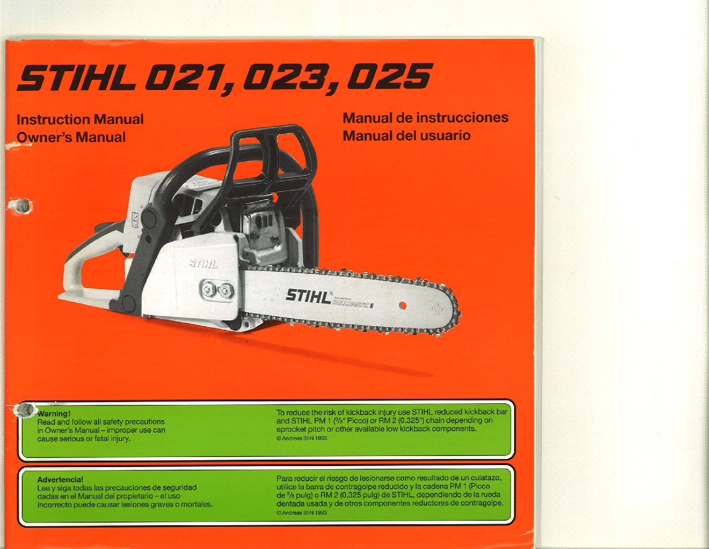 Stihl 021 Bedienungsanleitung