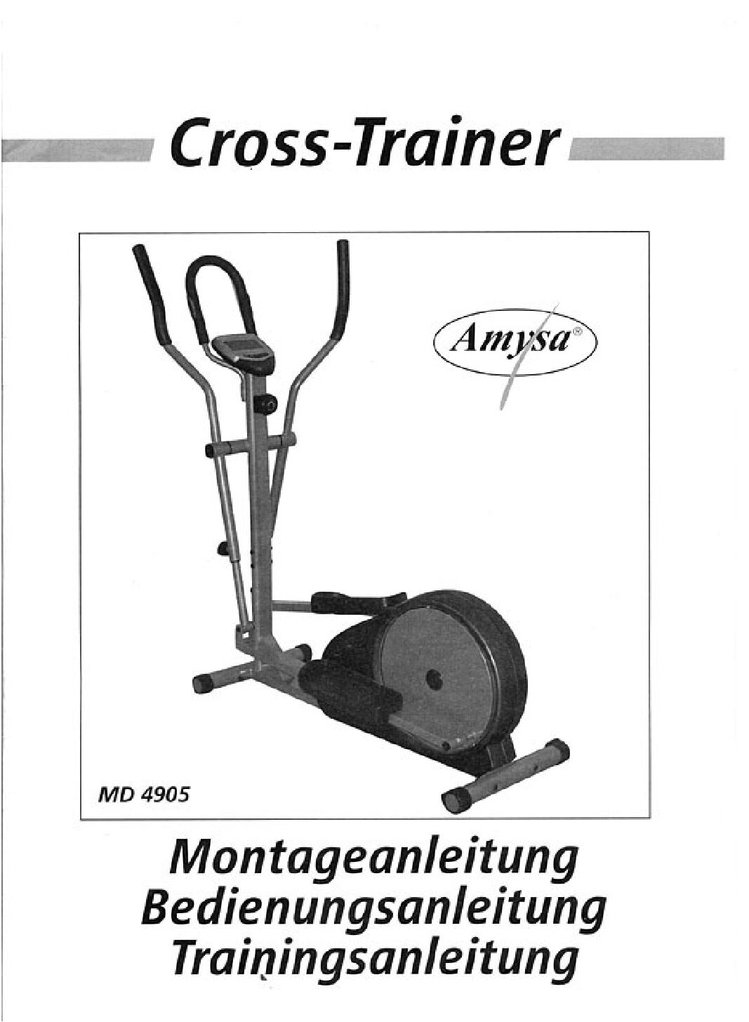 Amysa MD4905 Cross-trainer Bedienungsanleitung