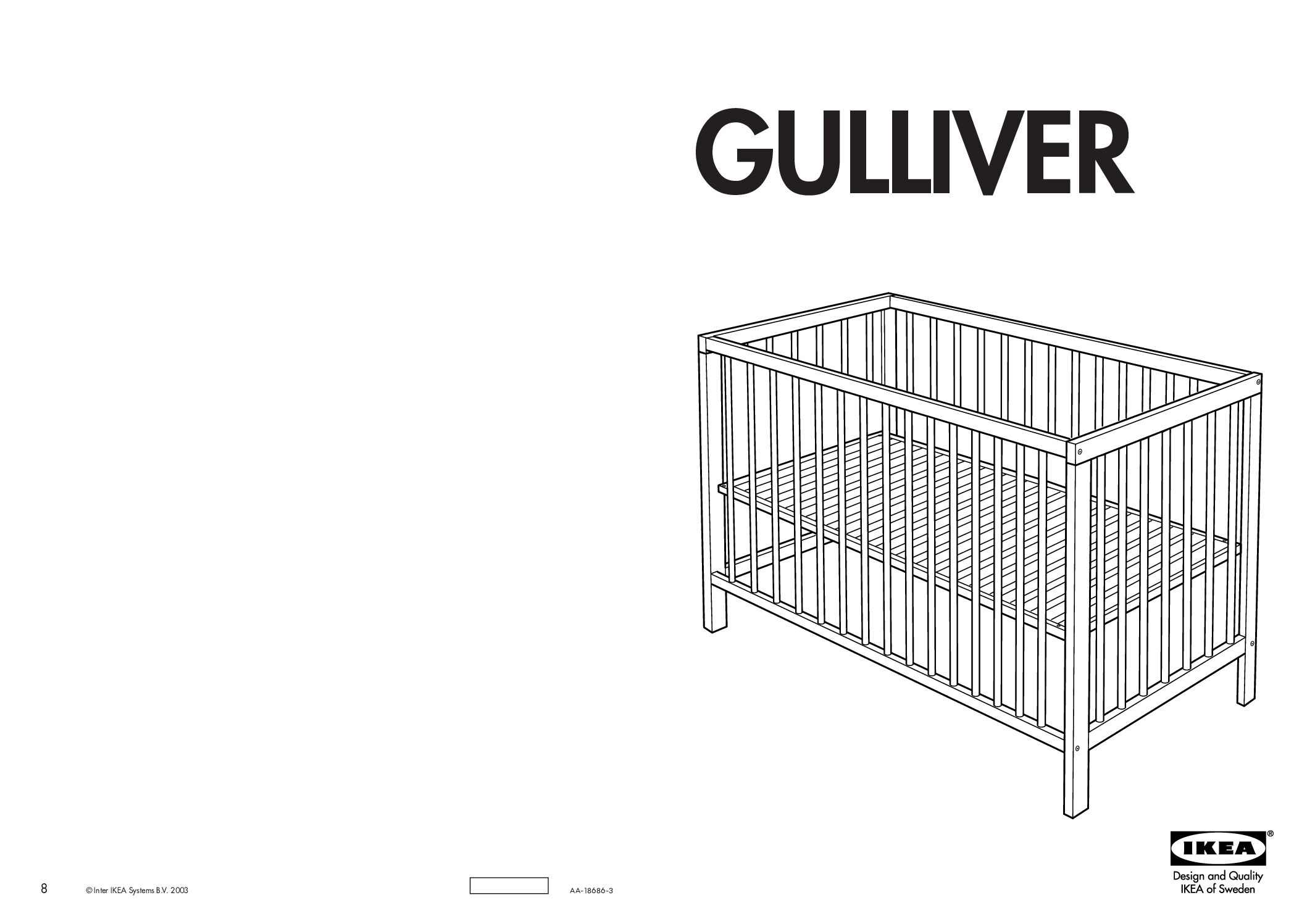 Ikea Gulliver babybed 60x120 Bedienungsanleitung
