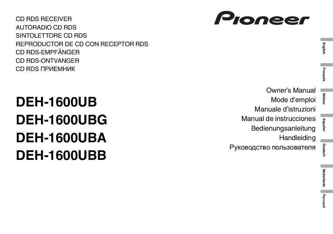 Pioneer DEH-1600UB Bedienungsanleitung