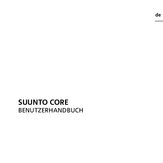 Suunto Core Bedienungsanleitung