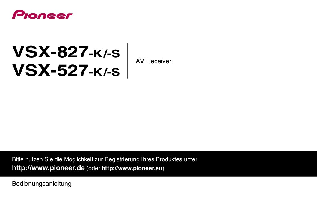 Pioneer VSX-827 Bedienungsanleitung