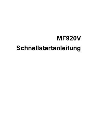 ZTE MF920V Bedienungsanleitung