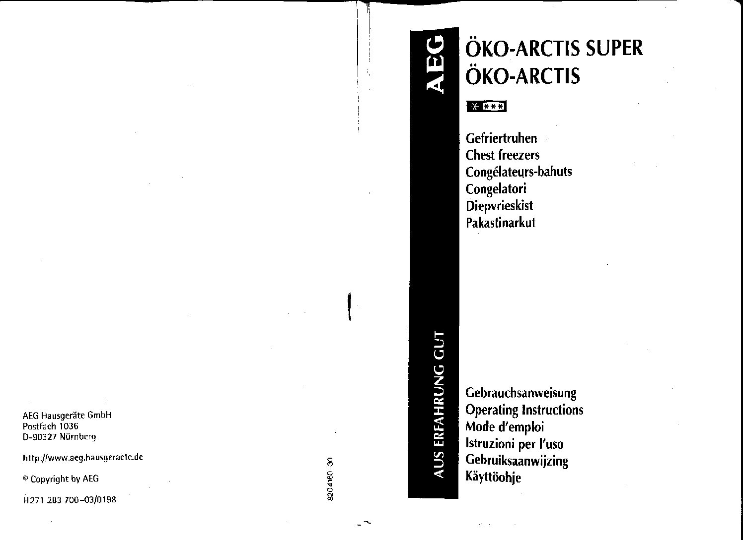 AEG OKO ARCTIS SUPER Bedienungsanleitung