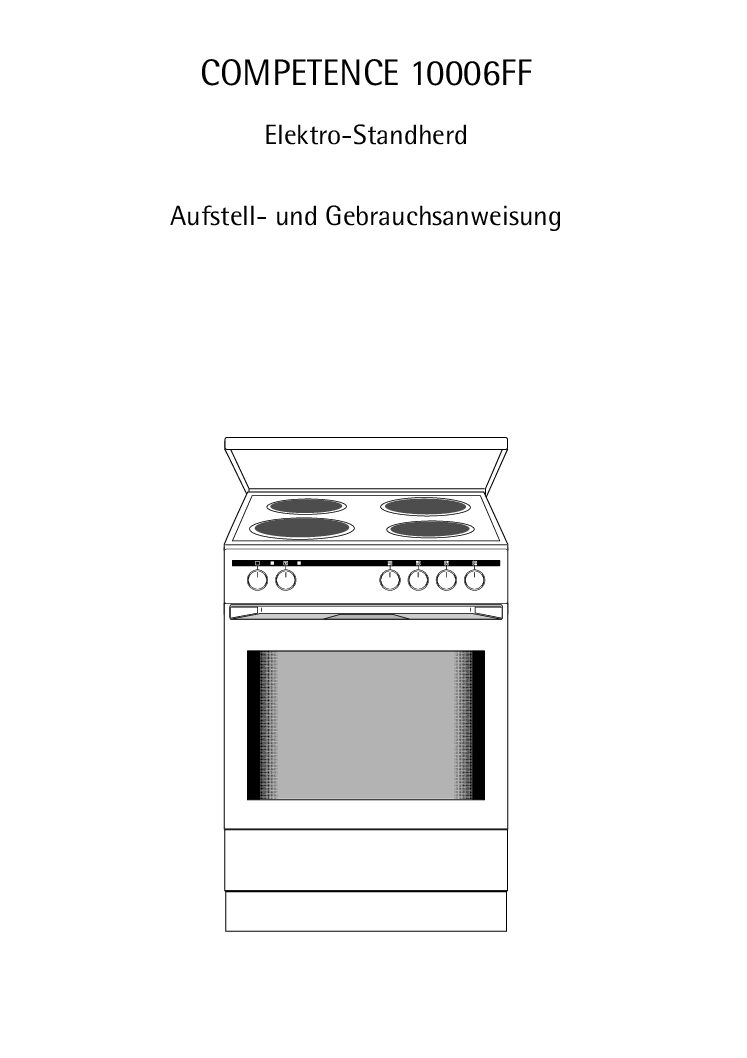 AEG COMPETENCE 10006FF Bedienungsanleitung