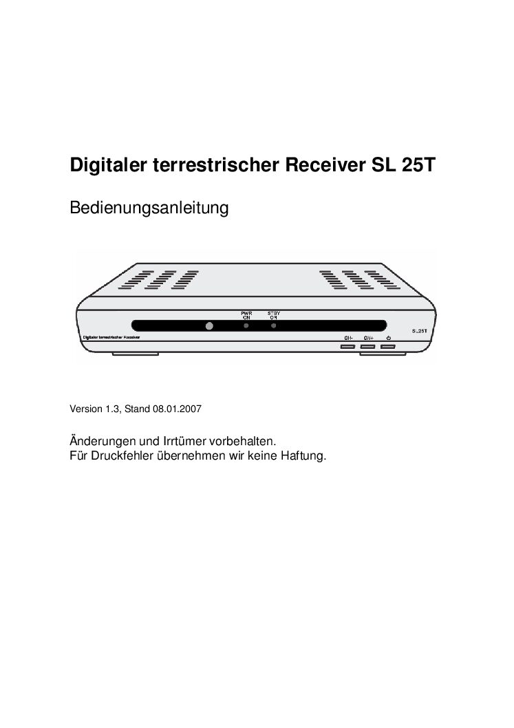 Comag SL 25T Bedienungsanleitung