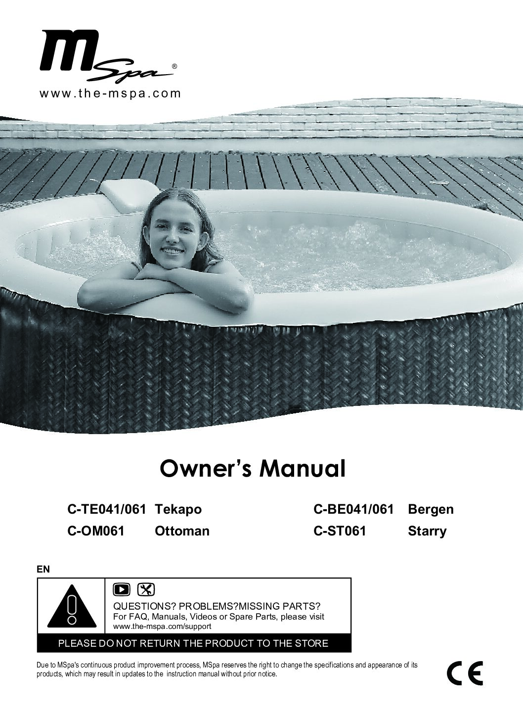 MSpa Comfort - Tekapo Bedienungsanleitung
