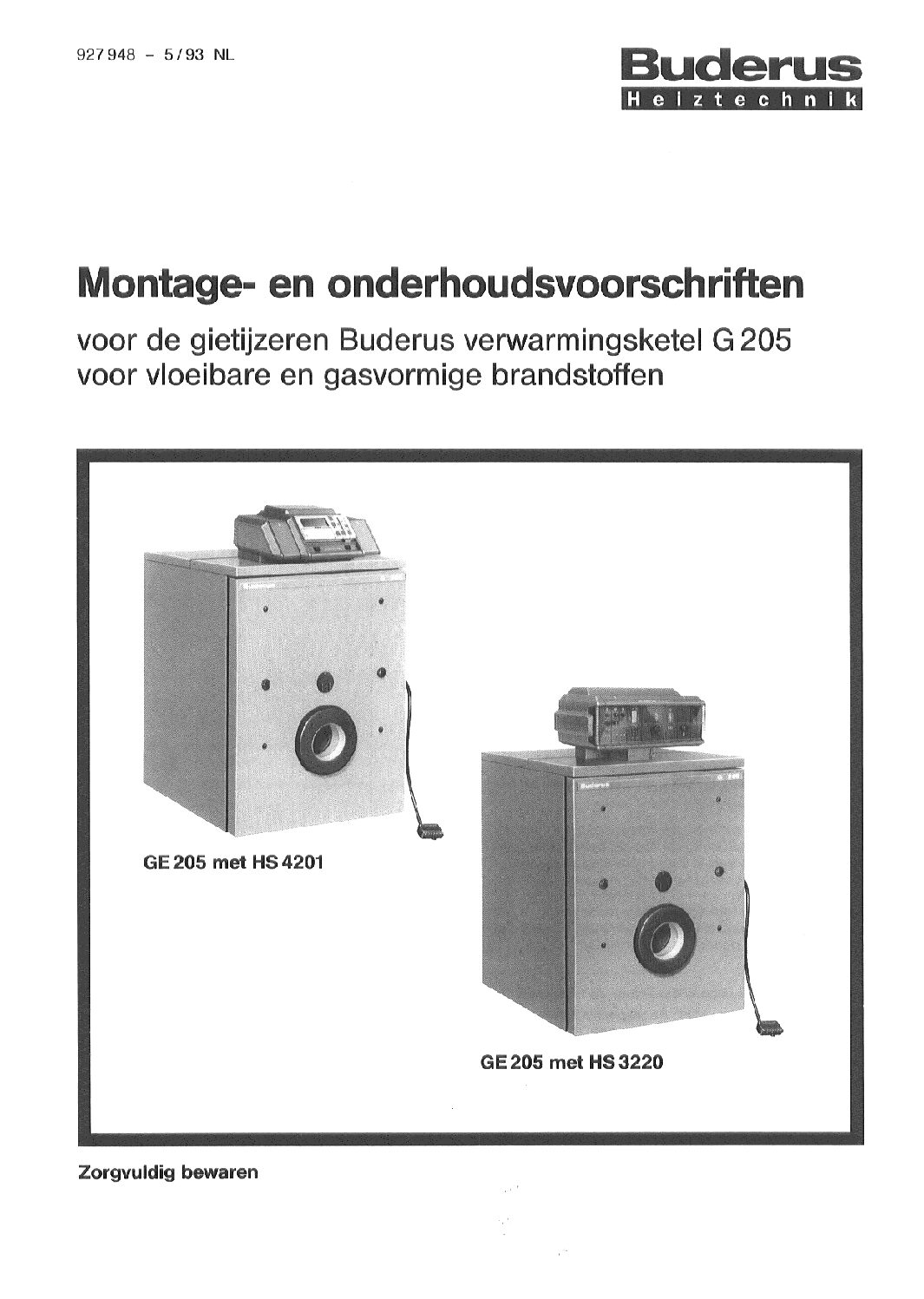 Buderus G205 Bedienungsanleitung