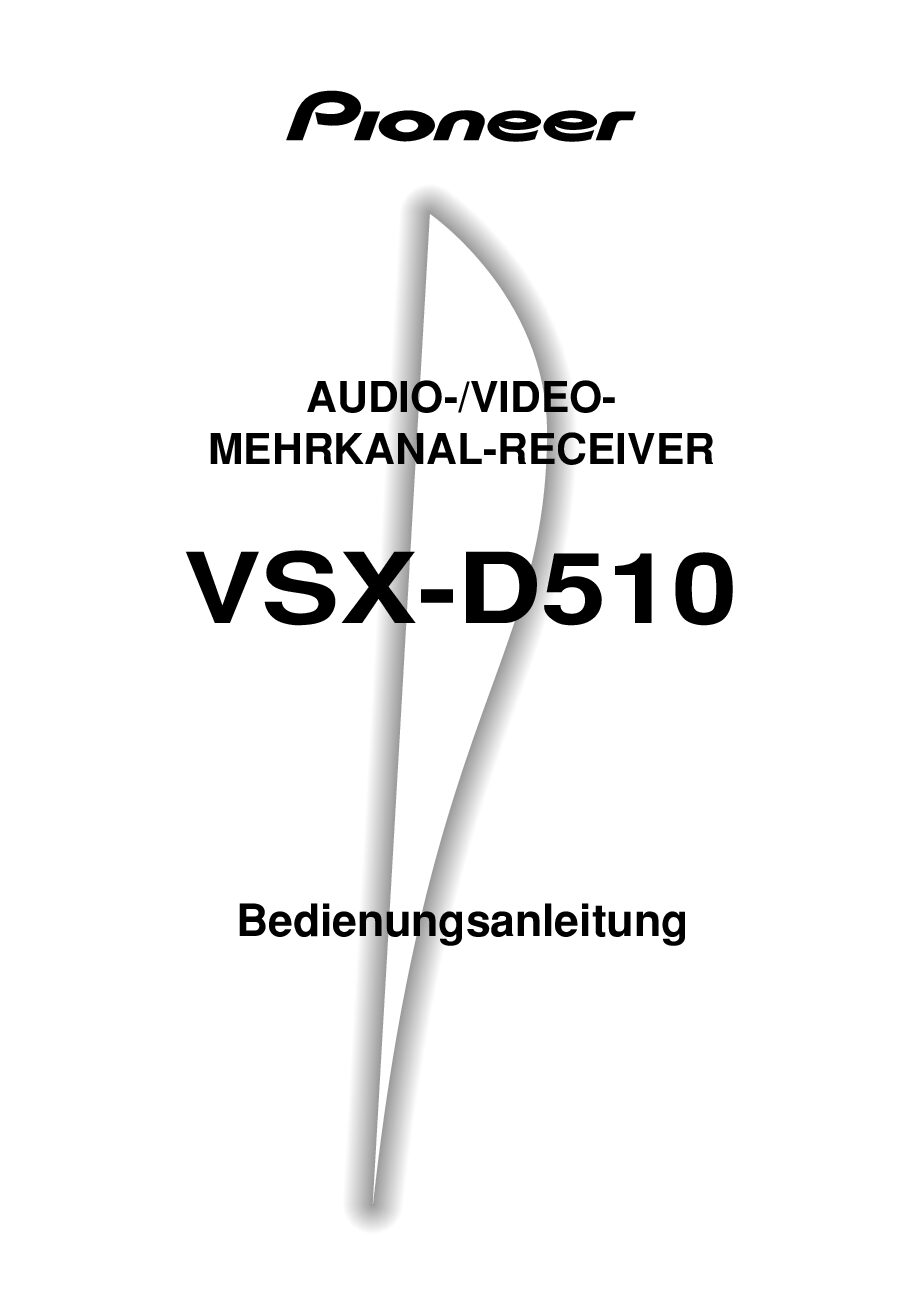 Pioneer VSX-D510 Bedienungsanleitung