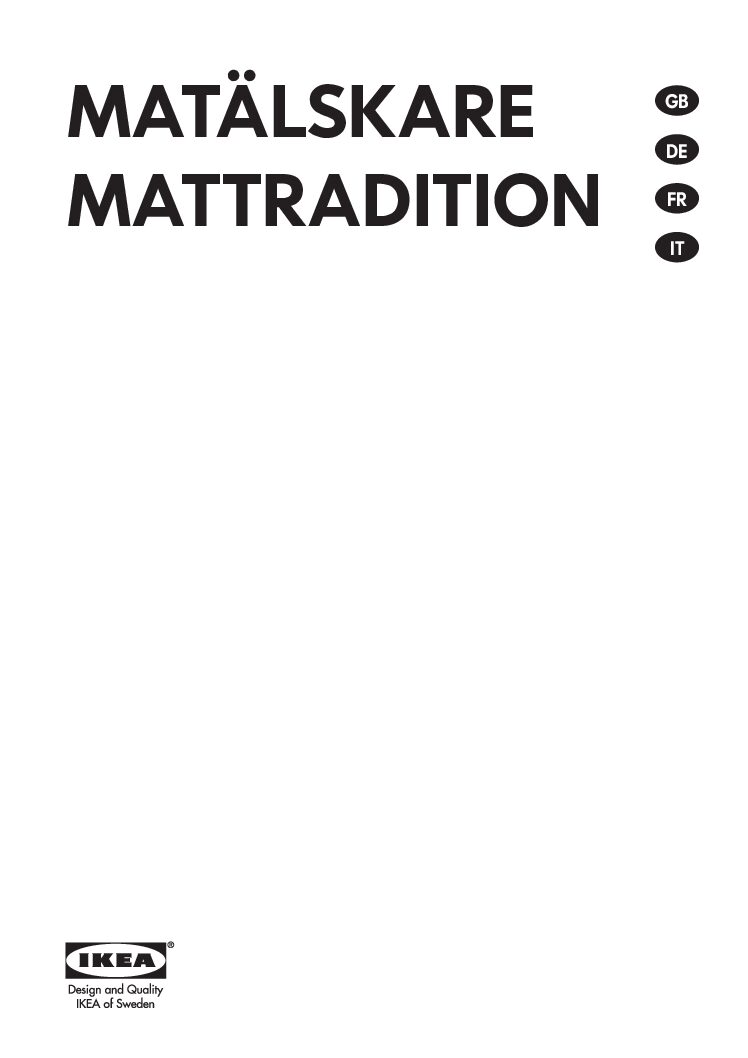 Ikea MATTRADITION 304.117.69 Bedienungsanleitung