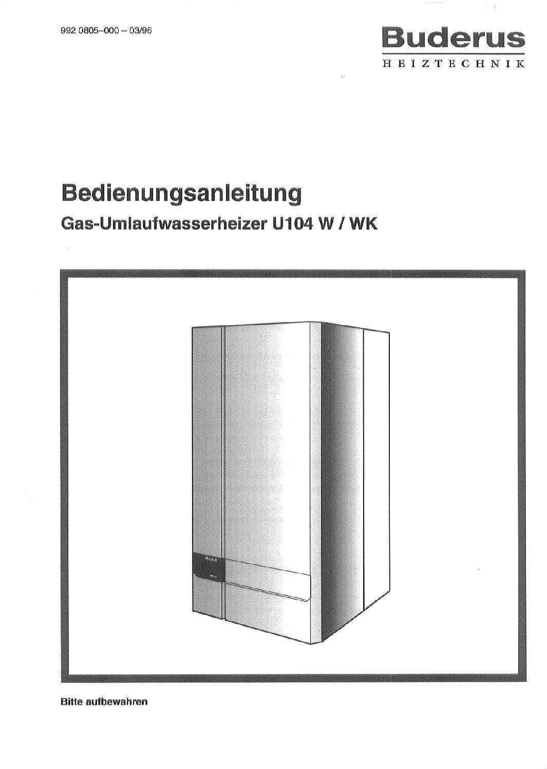 Buderus U104 W Bedienungsanleitung