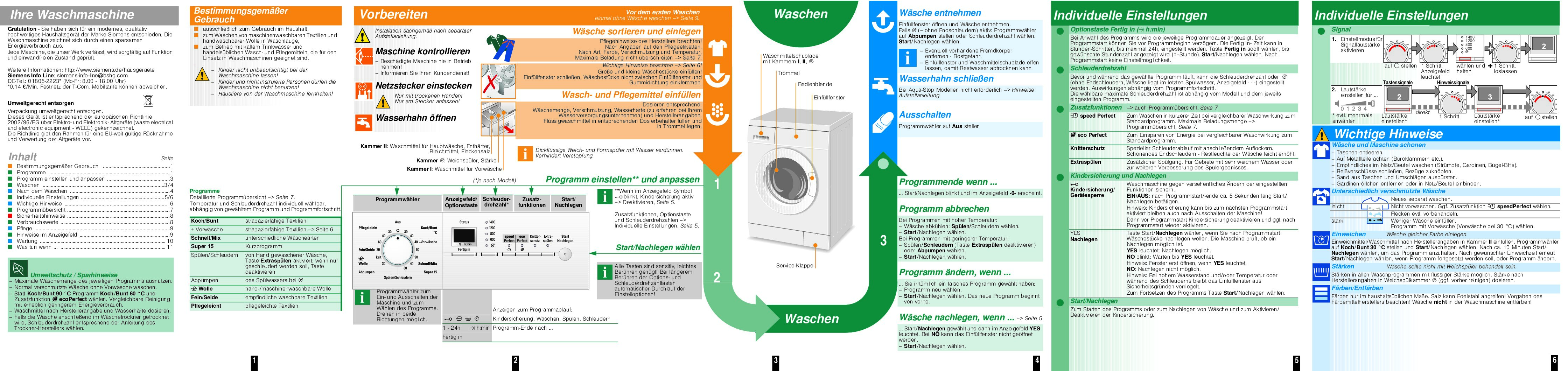Siemens wm 14e343 Bedienungsanleitung