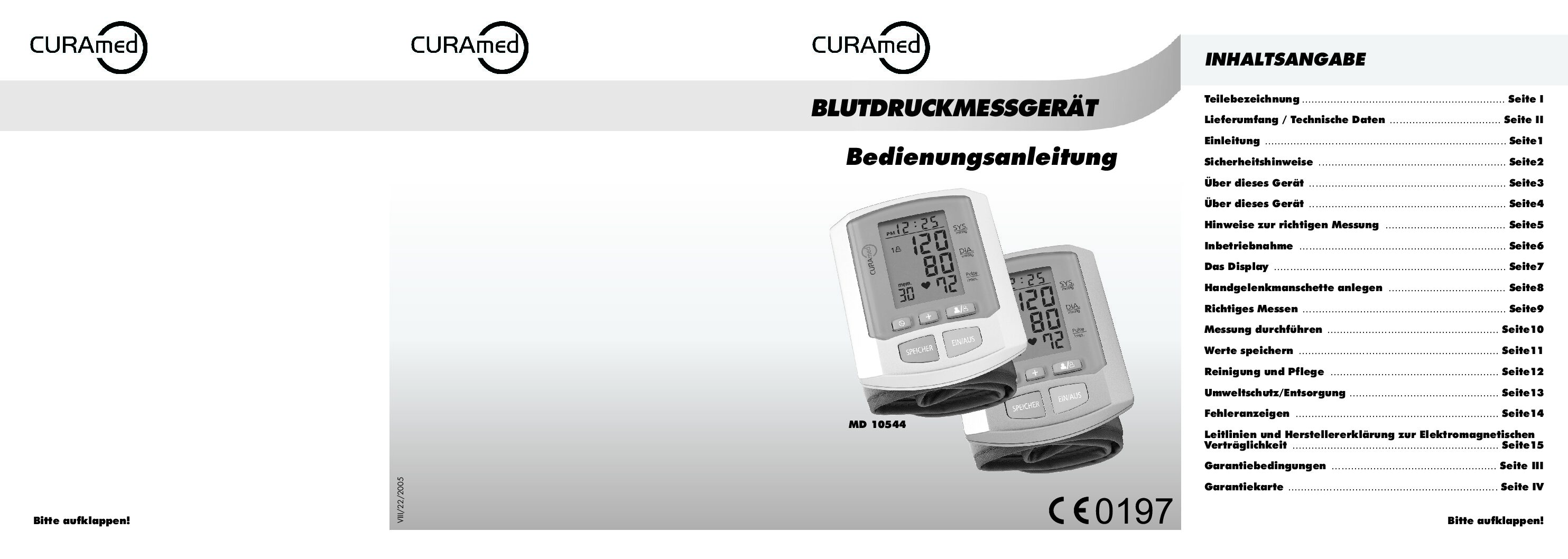 Curamed MD10544 Bedienungsanleitung