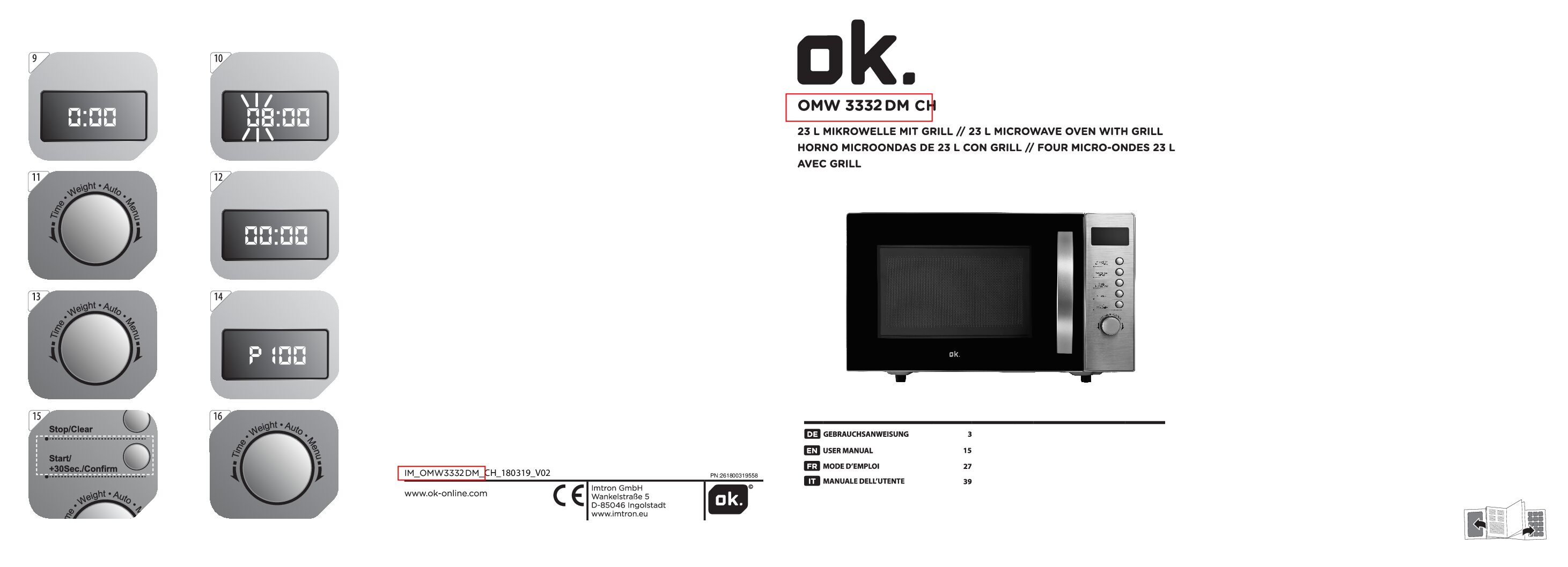 OK OMW 3332 DM CH Bedienungsanleitung