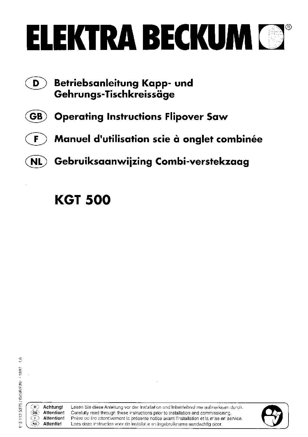 Metabo kgt 500 Bedienungsanleitung