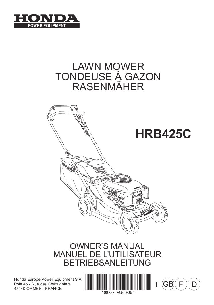 Honda HRB425C Bedienungsanleitung
