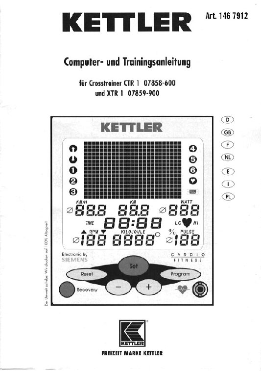 Kettler CTR 1 - 7858-600 Bedienungsanleitung