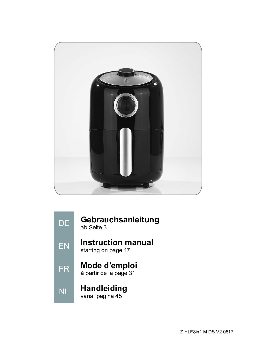 Gourmetmaxx HF-2008 Bedienungsanleitung