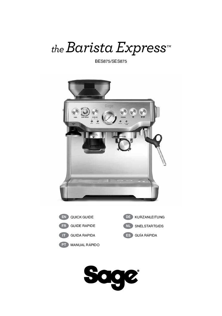 Sage SES875 the Barista Express Bedienungsanleitung