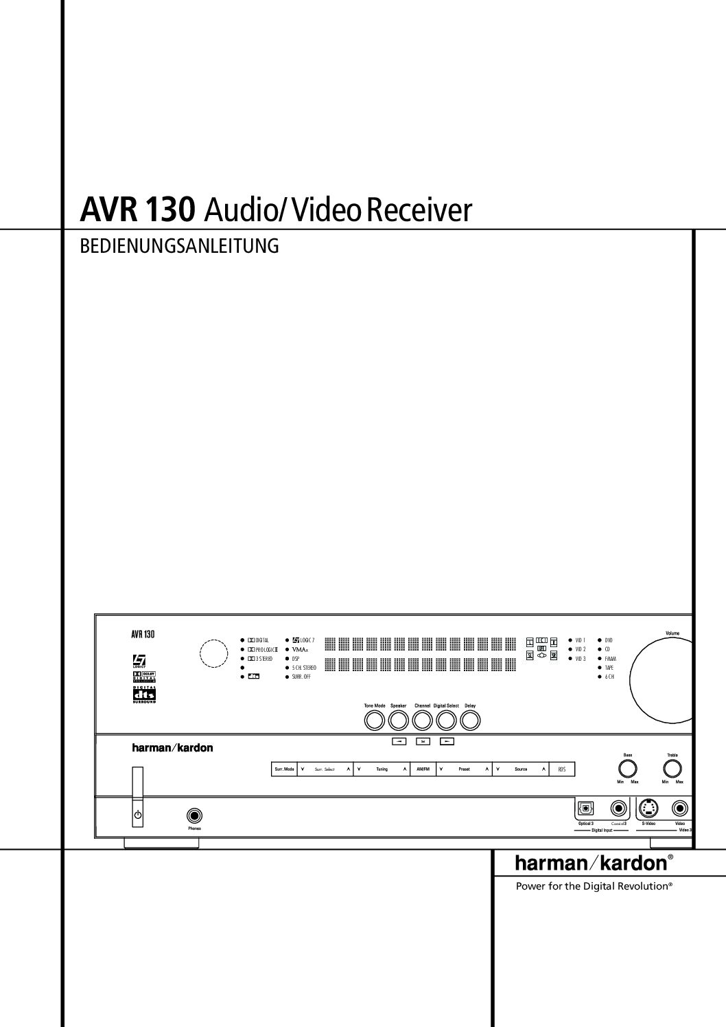 Harman Kardon AVR130 Bedienungsanleitung