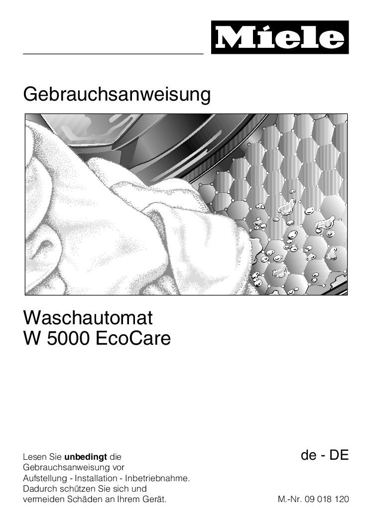 Miele W 5000 EcoCare Bedienungsanleitung