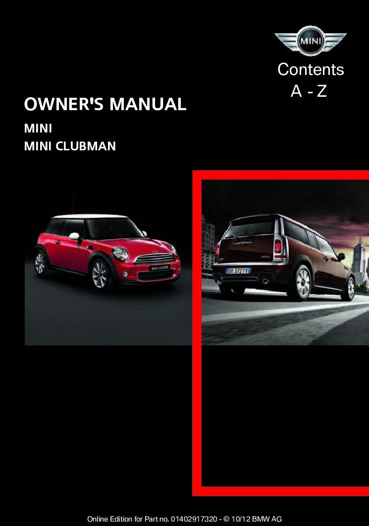 Mini Cooper 2010-2012 Bedienungsanleitung