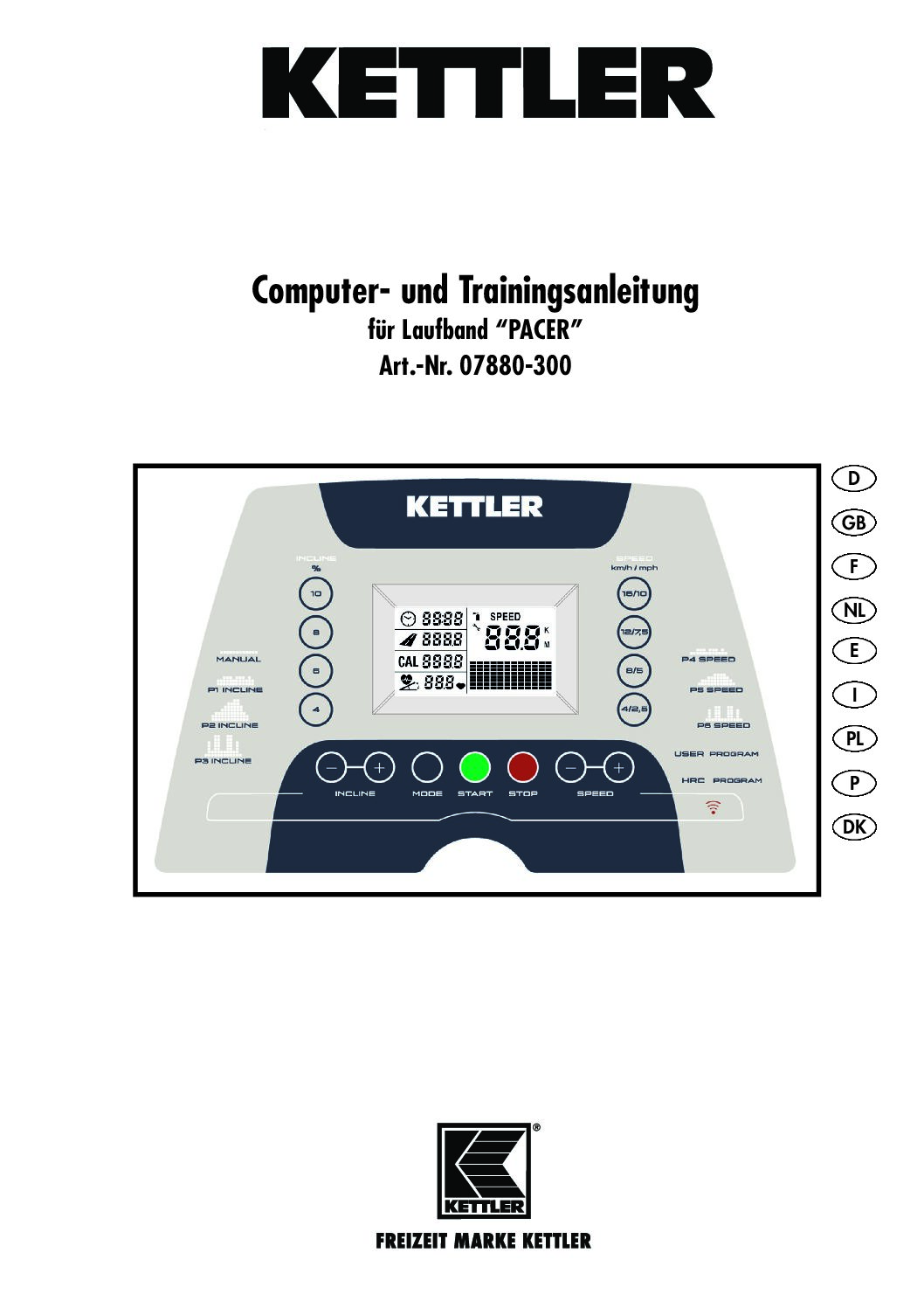 Kettler Pacer Bedienungsanleitung