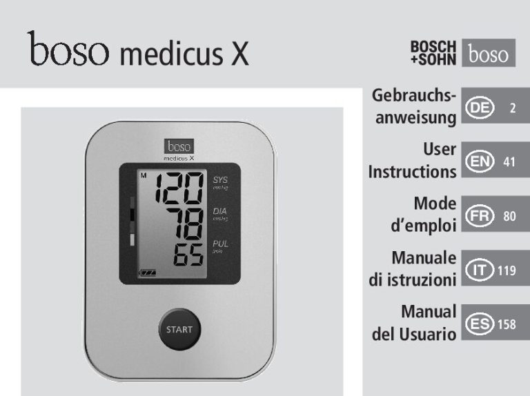 Boso Medicus X Bedienungsanleitung
