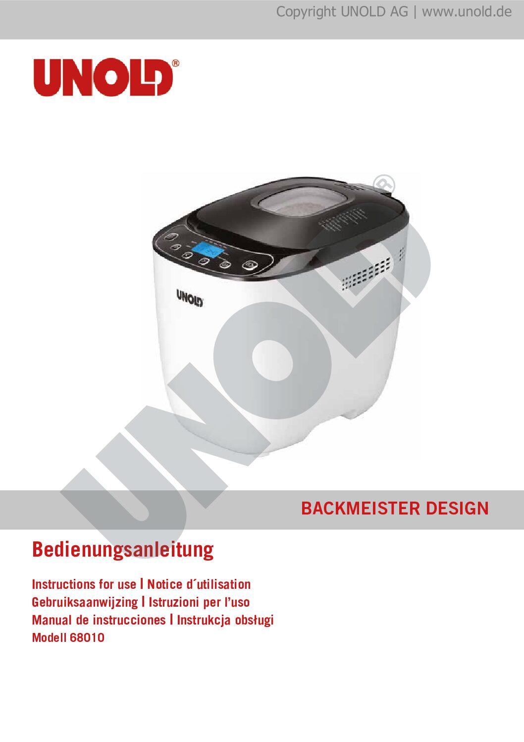 Unold 68010 Bedienungsanleitung