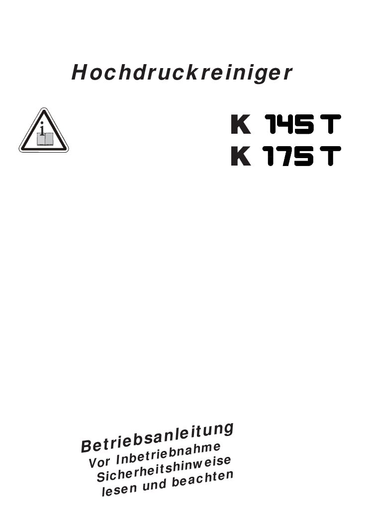 Kranzle 145 t Bedienungsanleitung