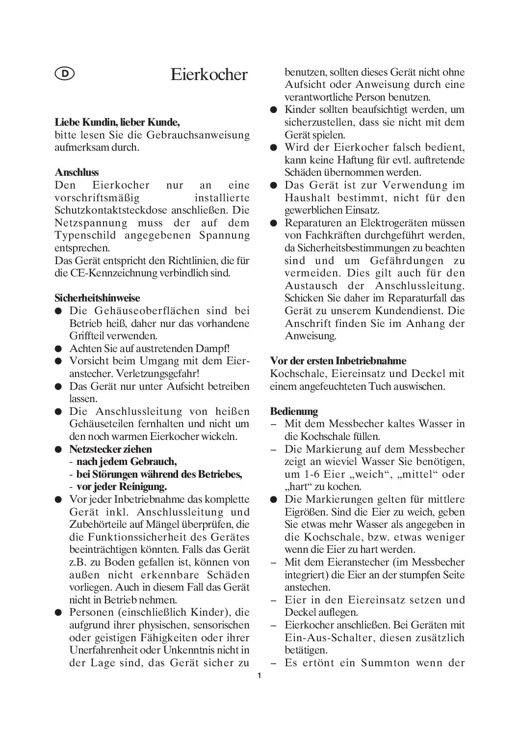 Severin EK 3050 Bedienungsanleitung