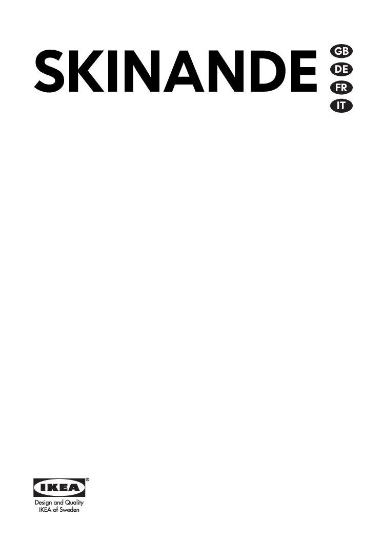 Ikea SKINANDE Bedienungsanleitung