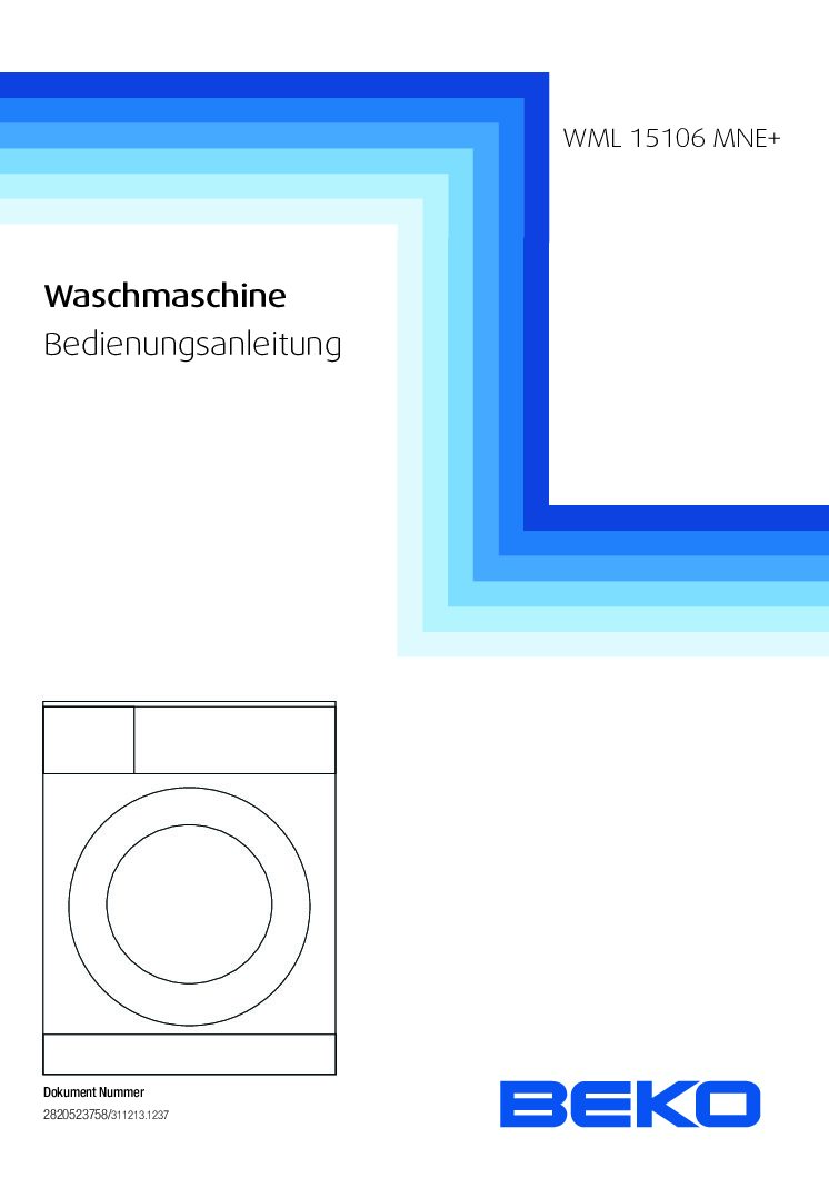 BEKO WML 15106 MNE Bedienungsanleitung