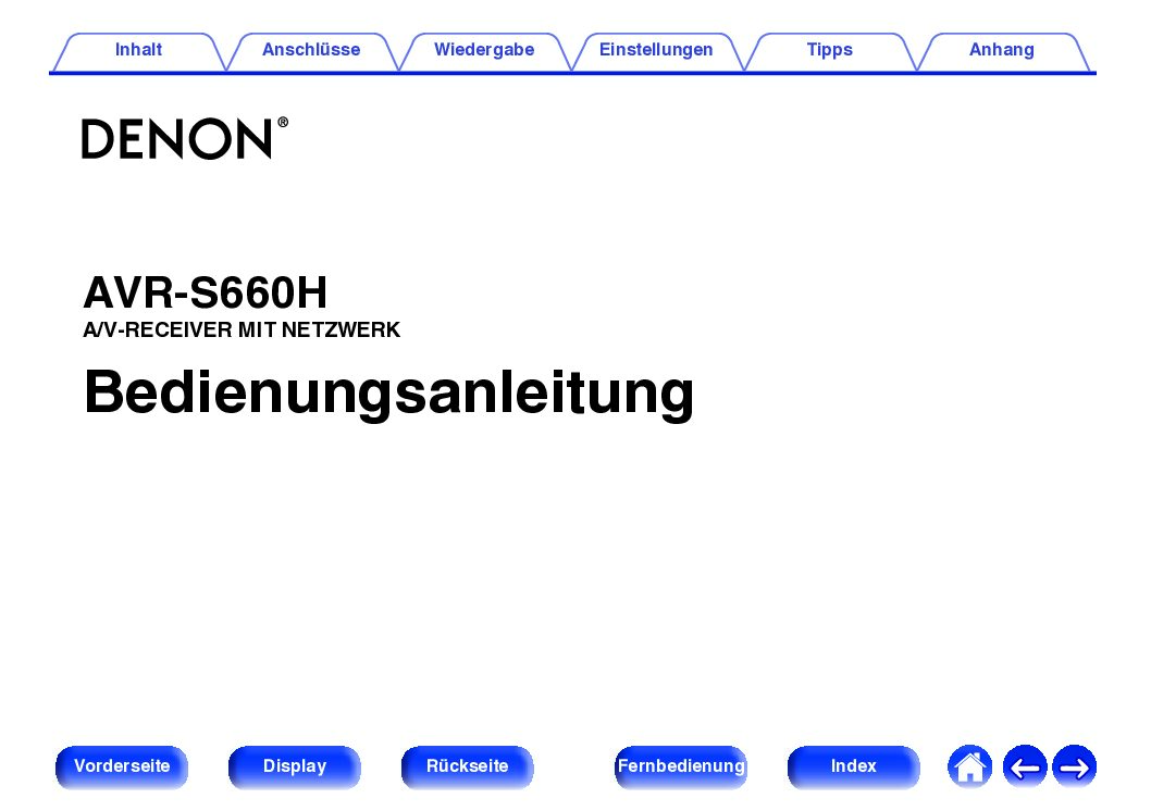 Denon AVR-S660H Bedienungsanleitung
