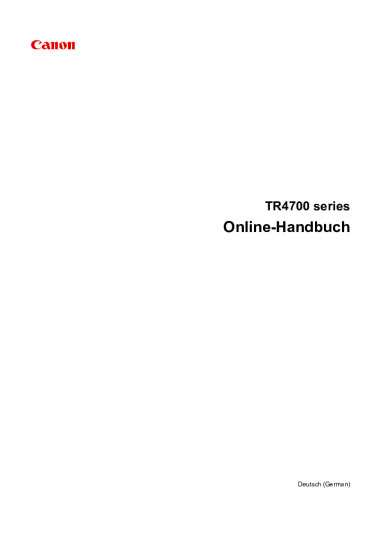Canon Pixma TR4750I Bedienungsanleitung