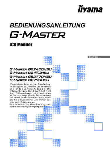 Iiyama G-Master G2470HSU Bedienungsanleitung