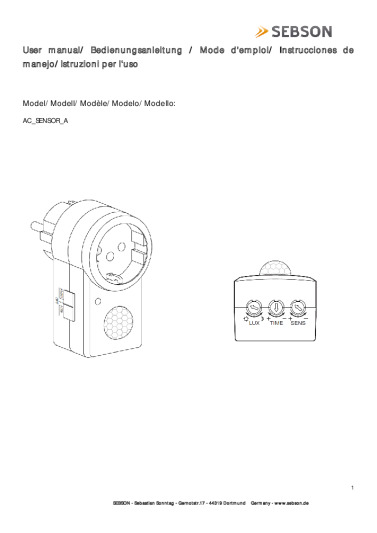 SEBSON AC_SENSOR_A Bedienungsanleitung