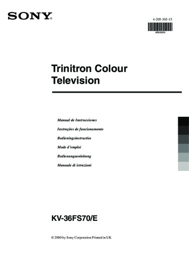 Sony KV-36FS70E Bedienungsanleitung
