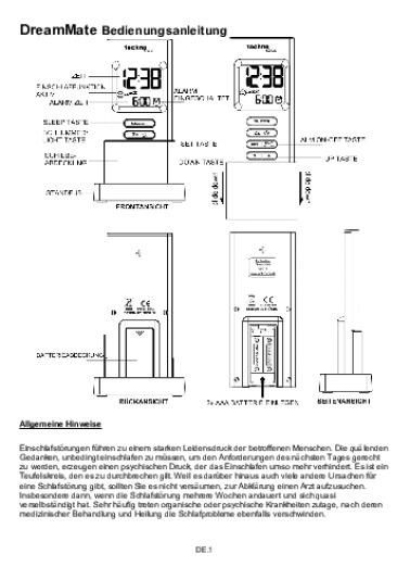 Techno Line Dream Mate Bedienungsanleitung