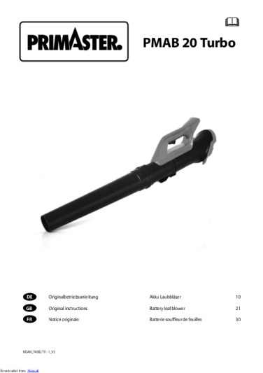 Primaster PMAB 20 Turbo Bedienungsanleitung