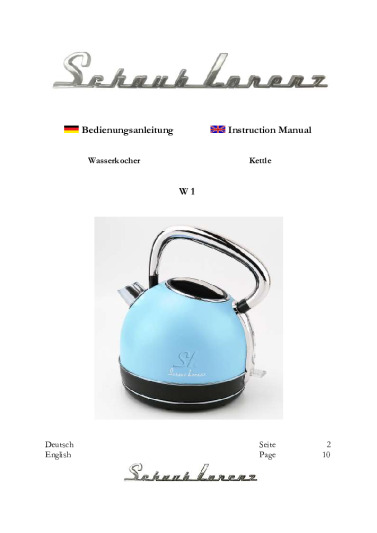 Schaub Lorenz SL W1 anleitung