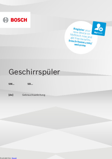 Bosch SMV67MX01E Anleitung