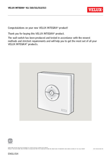 Velux INTEGRA KLI 310 Anleitung