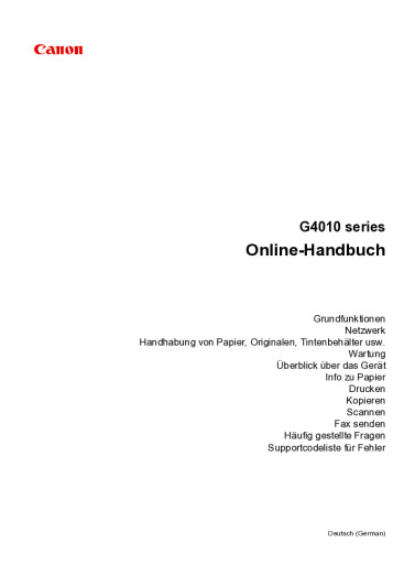 Canon PIXMA G4010 Anleitung