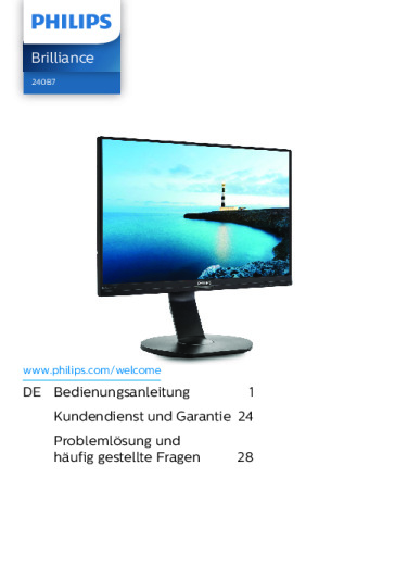 Philips Brilliance 240B7 Anleitung