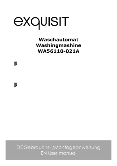Exquisit WA56110-021A Anleitung