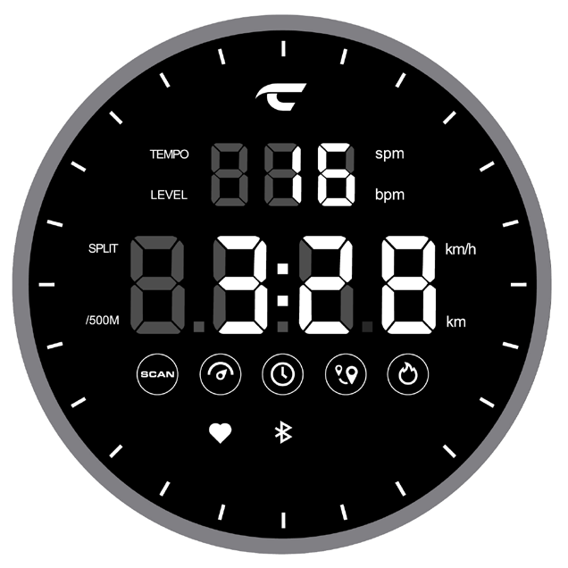 Computer LED-Display mit Dreh- und Drückbedienung
